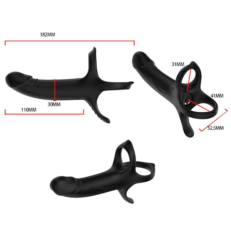 Armony Dildo With - Ring &amp; Vibrator Black