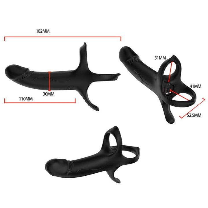 Armony Dildo With - Ring &amp; Vibrator Black