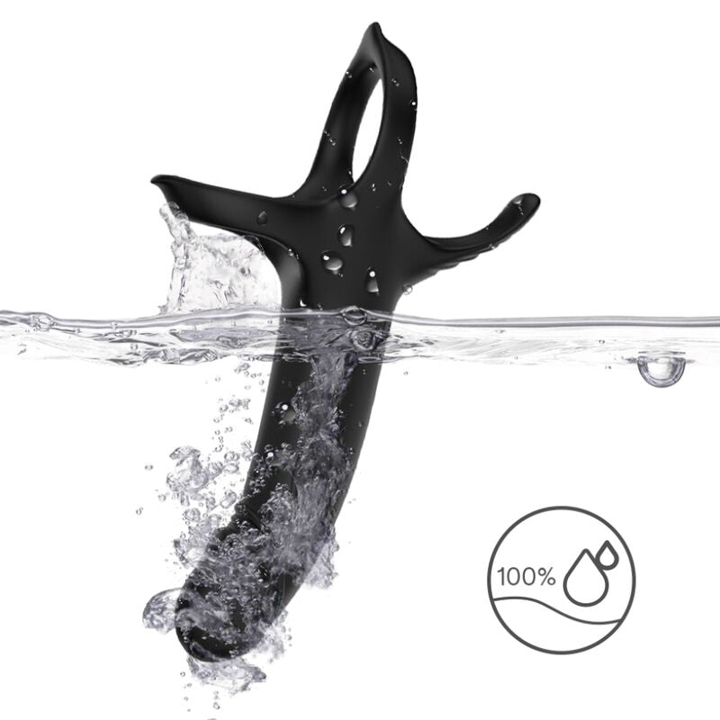 Armony Dildo With - Ring &amp; Vibrator Black