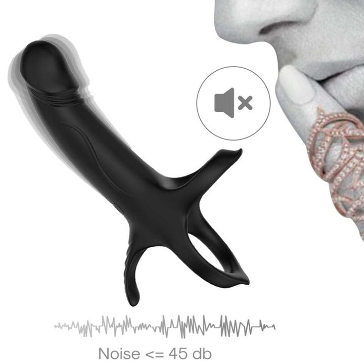Armony Dildo With - Ring &amp; Vibrator Black