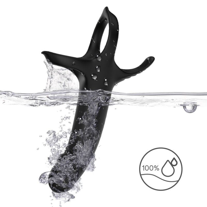 Armony Dildo With - Ring &amp; Vibrator Black