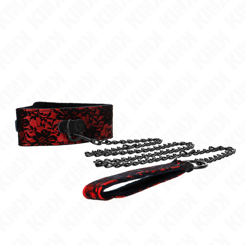 Kink Lace Necklace With - Belt With Real Leather Belt 105 CM /