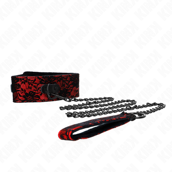 Kink Lace Necklace With - Belt With Real Leather Belt 105 CM /