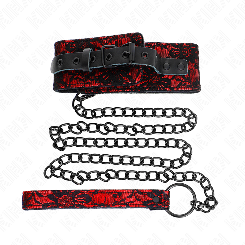 Kink Lace Necklace With - Belt With Real Leather Belt 105 CM /