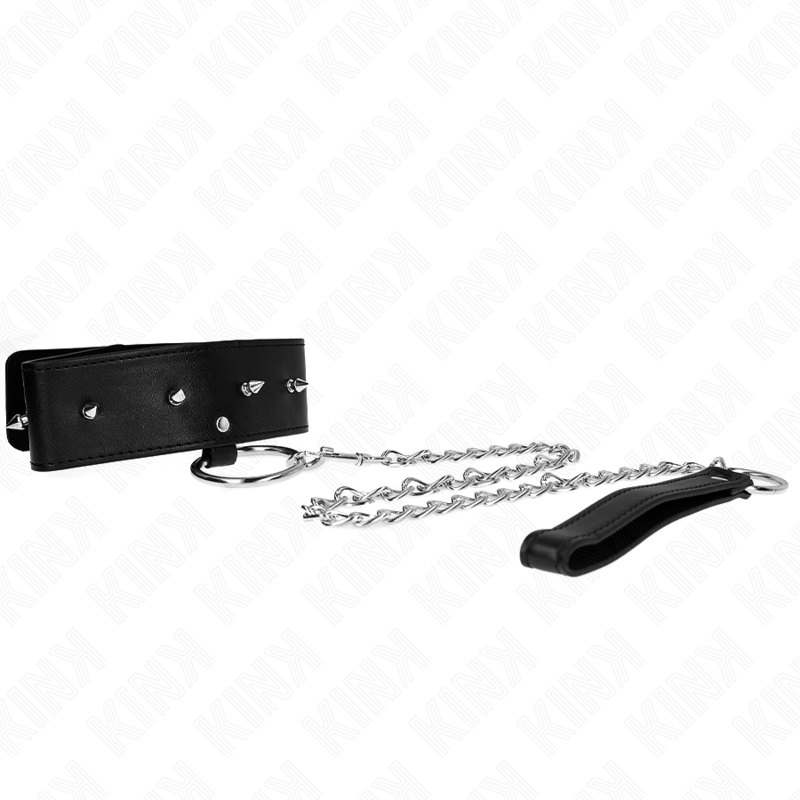 Kink Necklace 65 CM - With Leash With Silver Studs Model 2