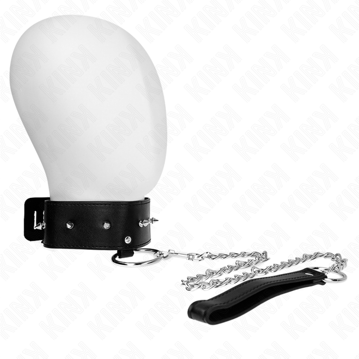 Kink Necklace 65 CM - With Leash With Silver Studs Model 2