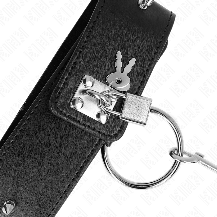 Kink Necklace 65 CM - With Leash With Silver Studs Model 2