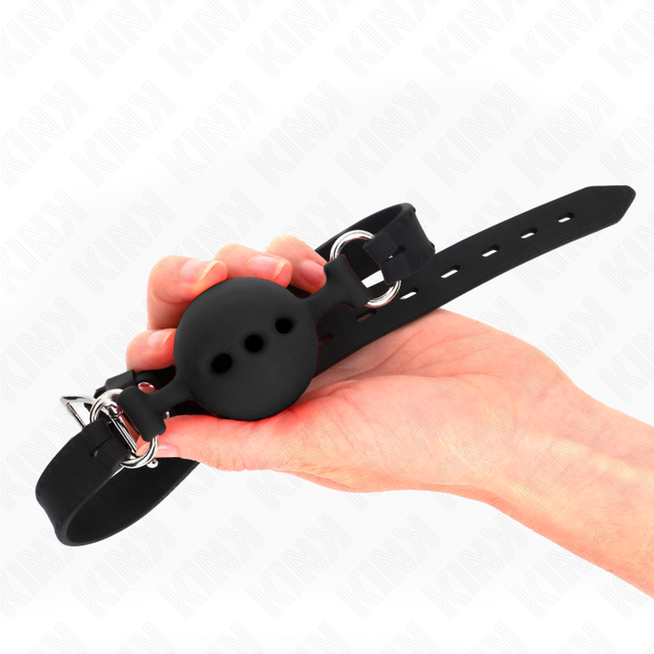 Kink Full Silicone Gag - 55 X 2 CM With 5 CM Ball Size L Black