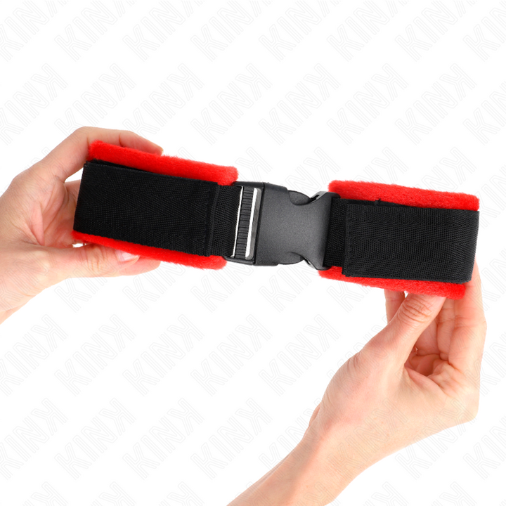 KINK - NYLON BIND HOOK&amp;LOOP WRIST RESTRAINTS BLACK MODEL 1 AJDUSTABLE 25-35 CM X 6 CM