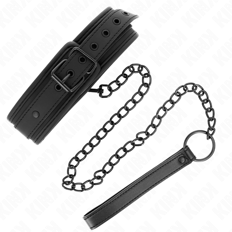 Kink Neoprene Bondage Collar - Model 1 With Belt 78 CM