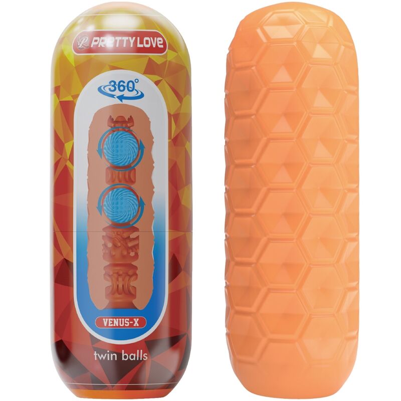 Pretty Love Twin - Balls Male Masturbator Orange
