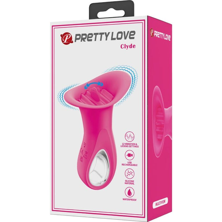 PRETTY LOVE - CLYDE ORAL VIBRATOR VIBRATING TONGUE 12 VIBRATIONS PINK