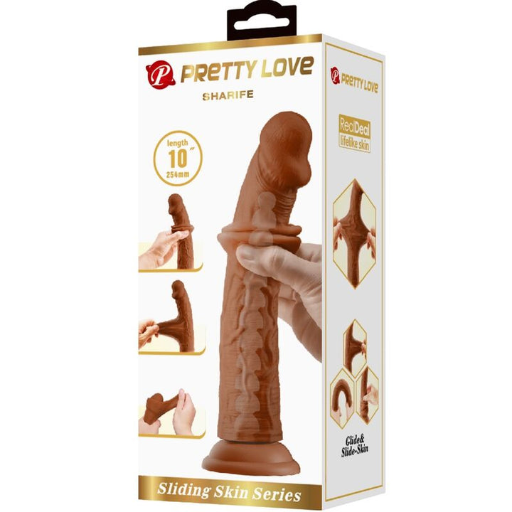 Pretty Love Sharife Realistic Dildo — Brown/TPR
