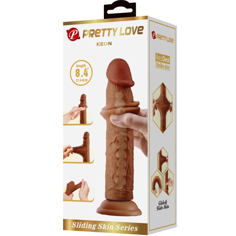 Pretty Love Keon Realistic Dildo — Brown/TPR