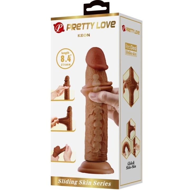 Pretty Love Keon Realistic Dildo — Brown/TPR