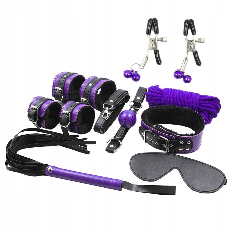 Secretplay BDSM Set - 8pcs Purble /black