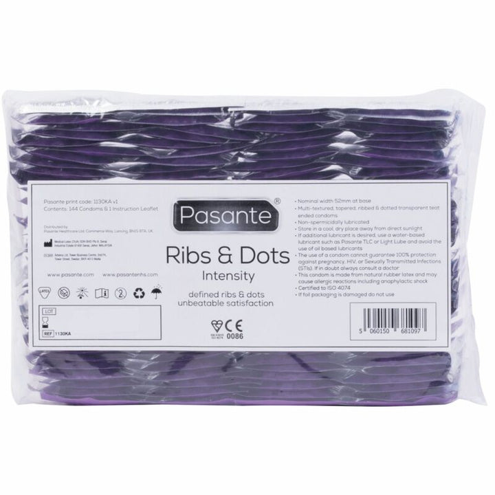 Pasante - Ribs &amp; Dots Intensity Condoms 144 Units