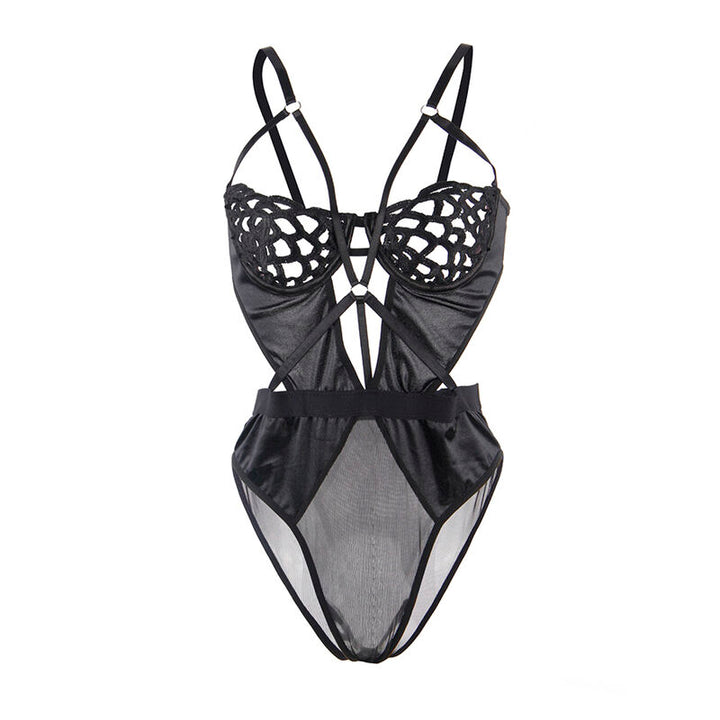 SUBBLIME - 954055 SEXY LACE BODYSUIT BLACK S/M