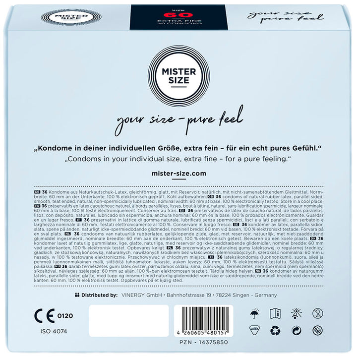 Mister Size - Condom Size XL 60 Mm (36 Units)