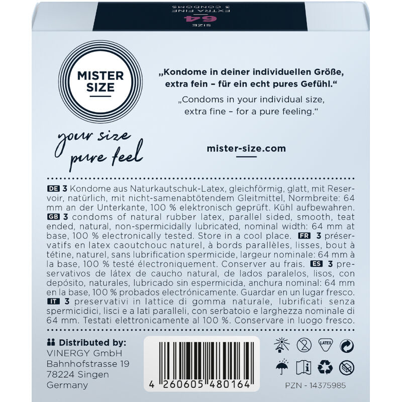 Mister Size - Condoms Size XXL 64 Mm (3 Units)