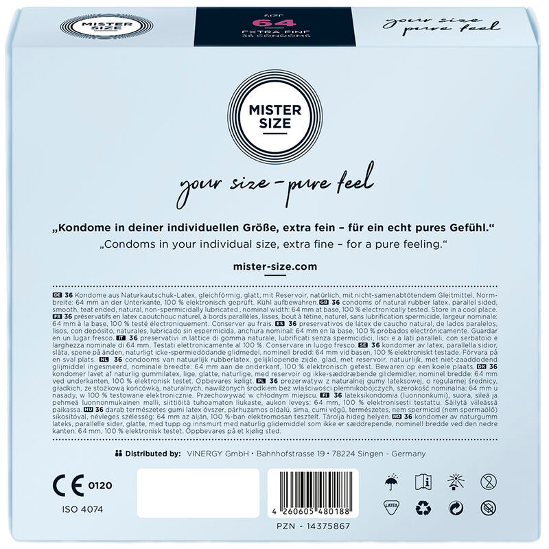 Mister Size - Condoms Size XXL 64 Mm (36 Units)