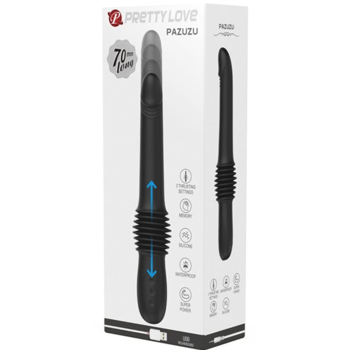PRETTY LOVE - PAZUZU VIBRATOR 3 THRUST MODES BLACK