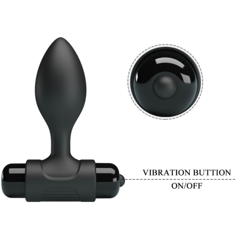 Pretty Love Vibra Butt - 10 Vibrations Anal Plug Black — Black