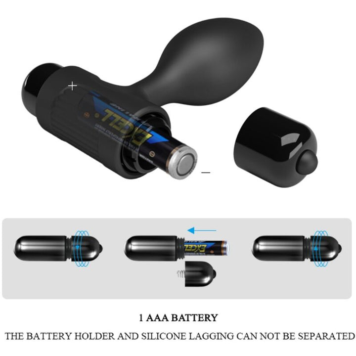 Pretty Love Vibra Butt - 10 Vibrations Anal Plug Black — Black