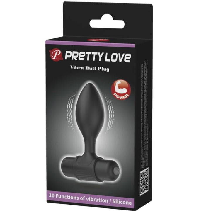 Pretty Love Vibra Butt - 10 Vibrations Anal Plug Black — Black