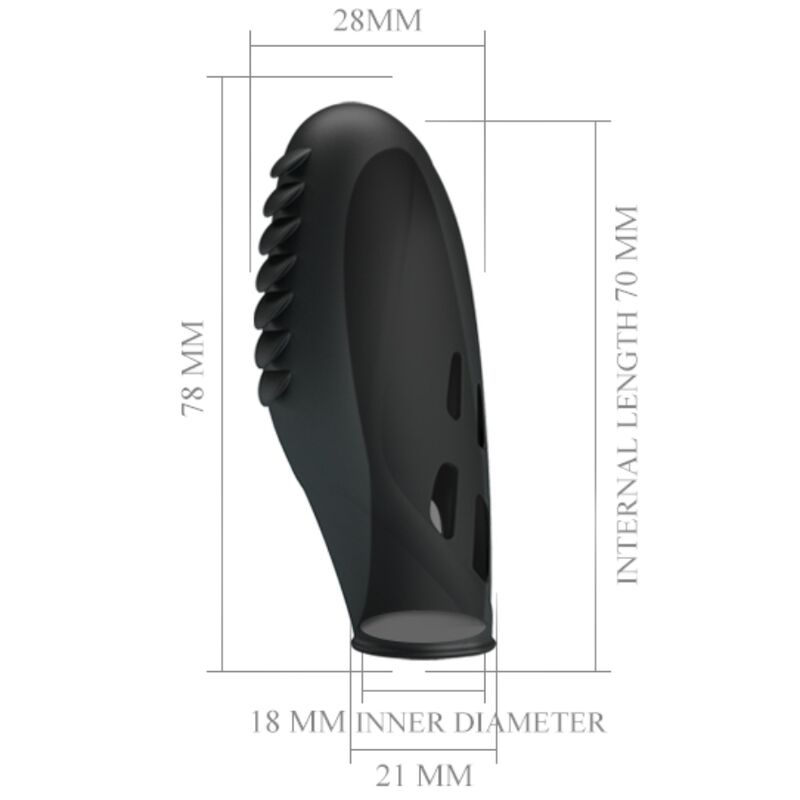 PRETTY LOVE - GILO SILICONE FINGER VIBRATOR BLACK