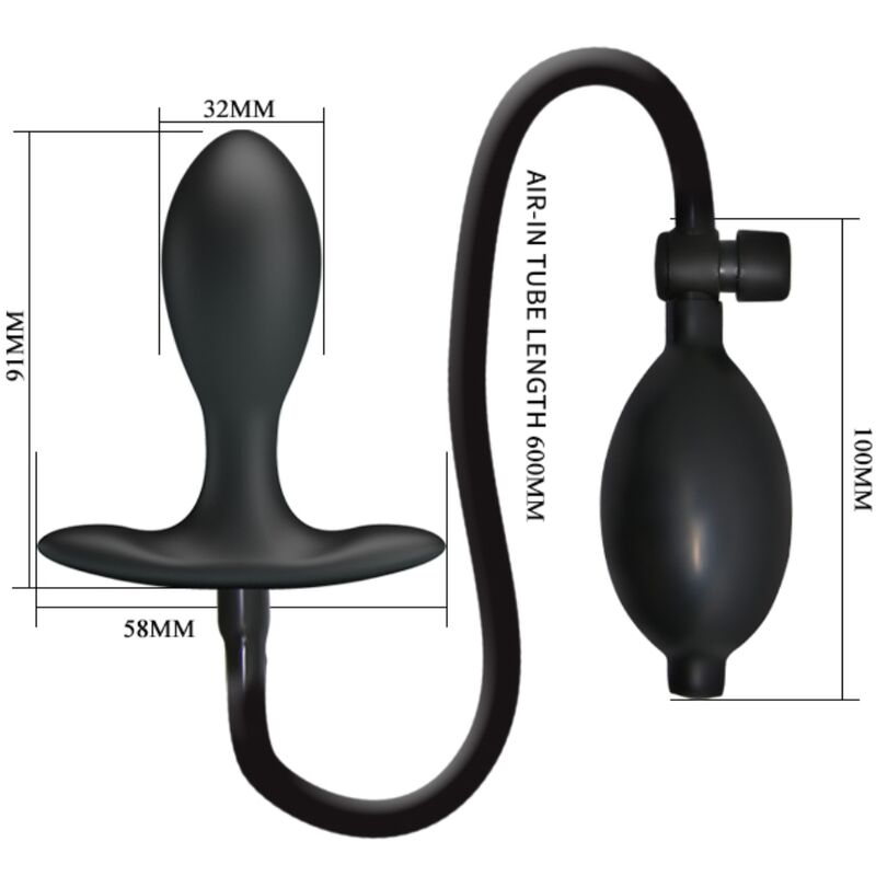 Pretty Love Inflatable Anal - Plug Black — Black