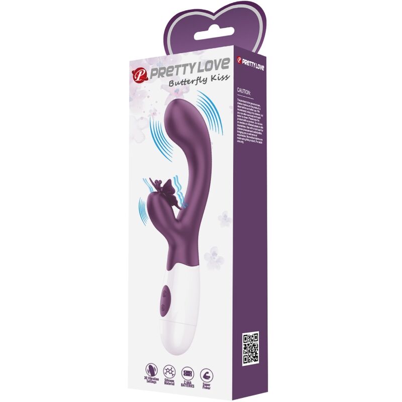 PRETTY LOVE - BUTTERFLY KISS RABBIT VIBRATOR &amp; G-SPOT STIMULATOR PURPLE