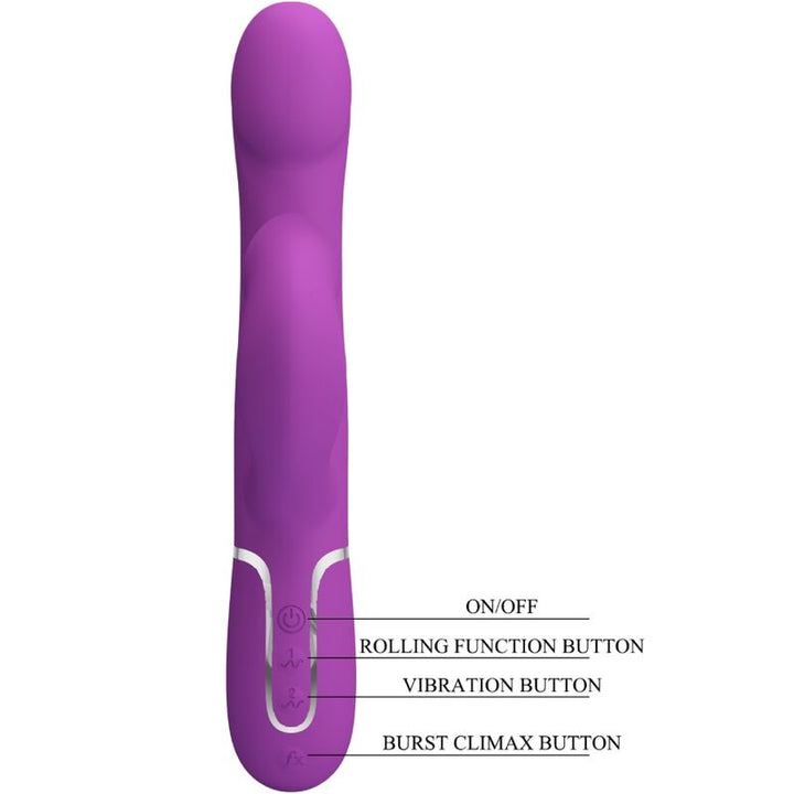 PRETTY LOVE - 4 IN 1 MULTIFUNCTION VIBRATOR &amp; STIMULATOR PURPLE