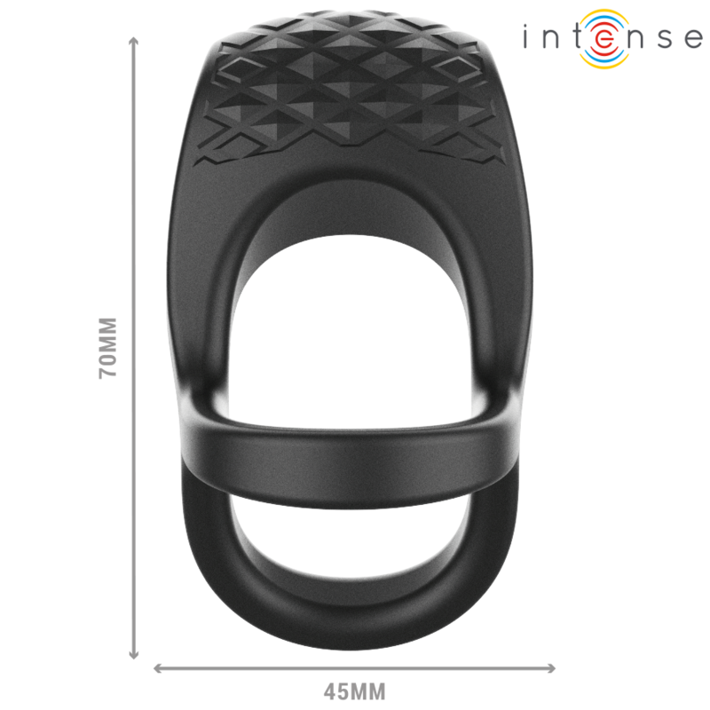 Intense Alex Vibrator - Double Penis Ring 10 Vibrations Black