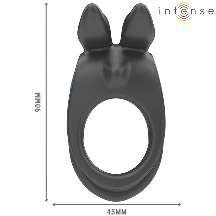 Intense Sam Vibrator - Double Penis Ring 10 Vibrations Black