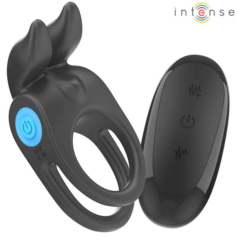 Intense Sam Vibrator - Double Penis Ring 10 Vibrations Black