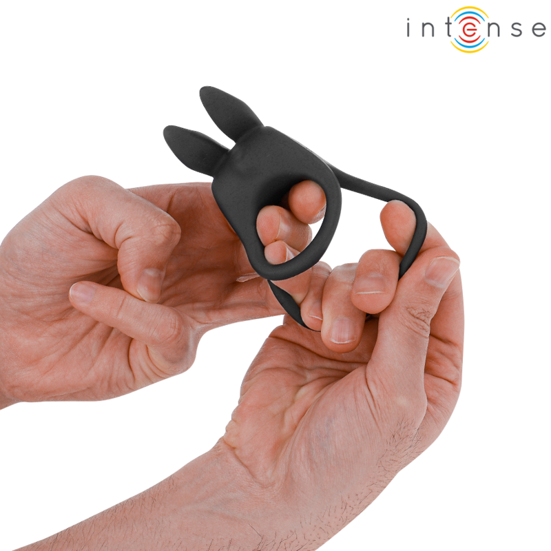 Intense Sam Vibrator - Double Penis Ring 10 Vibrations Black