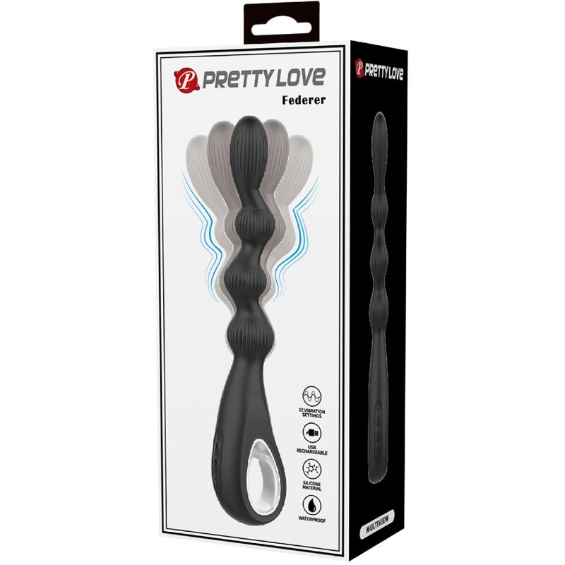 Federer Anal Vibrator 12 Vibrations Black — Black