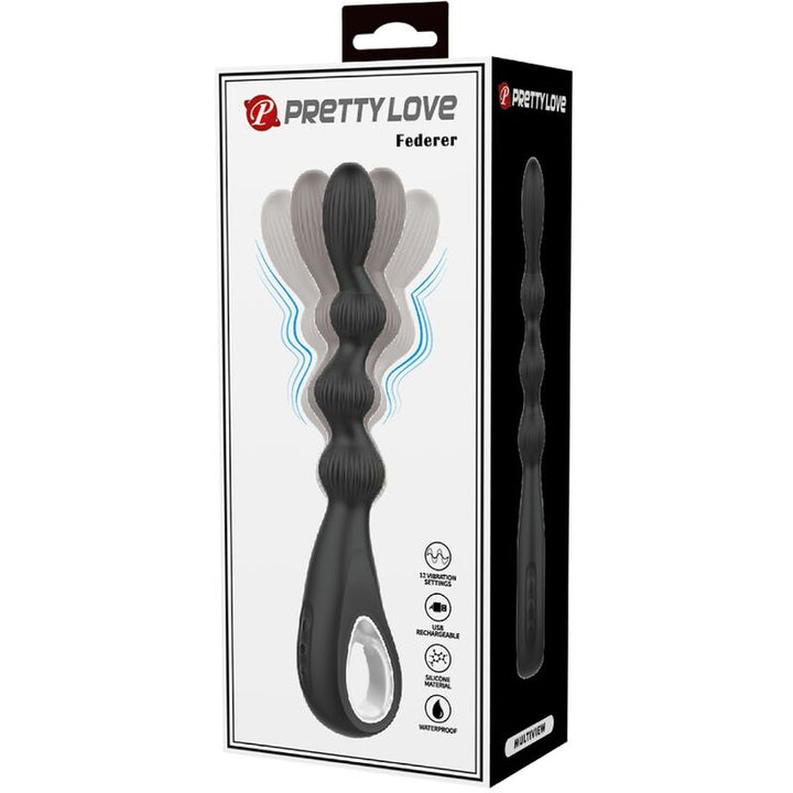 Federer Anal Vibrator 12 Vibrations Black — Black