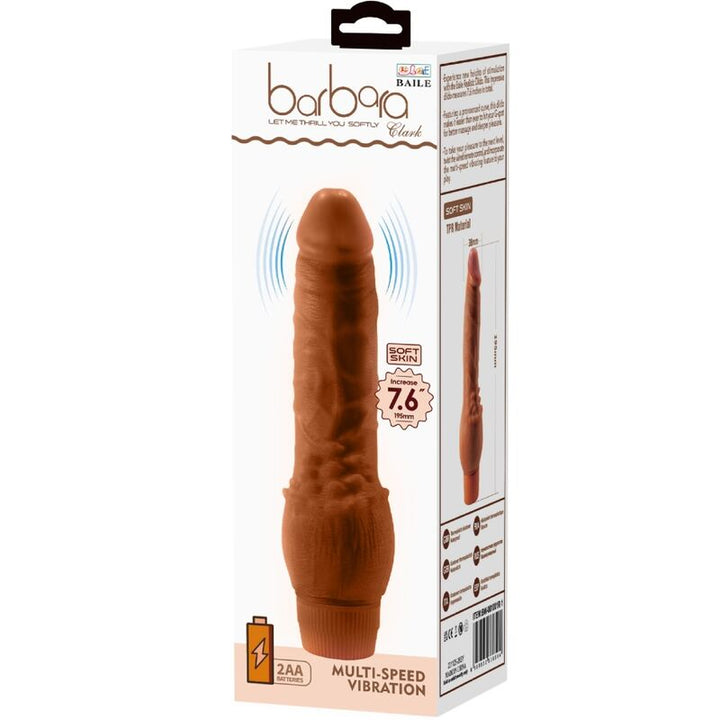 Baile - Barbara Realistic Vibrator 19.5 CM Mulatto — Brown TPR