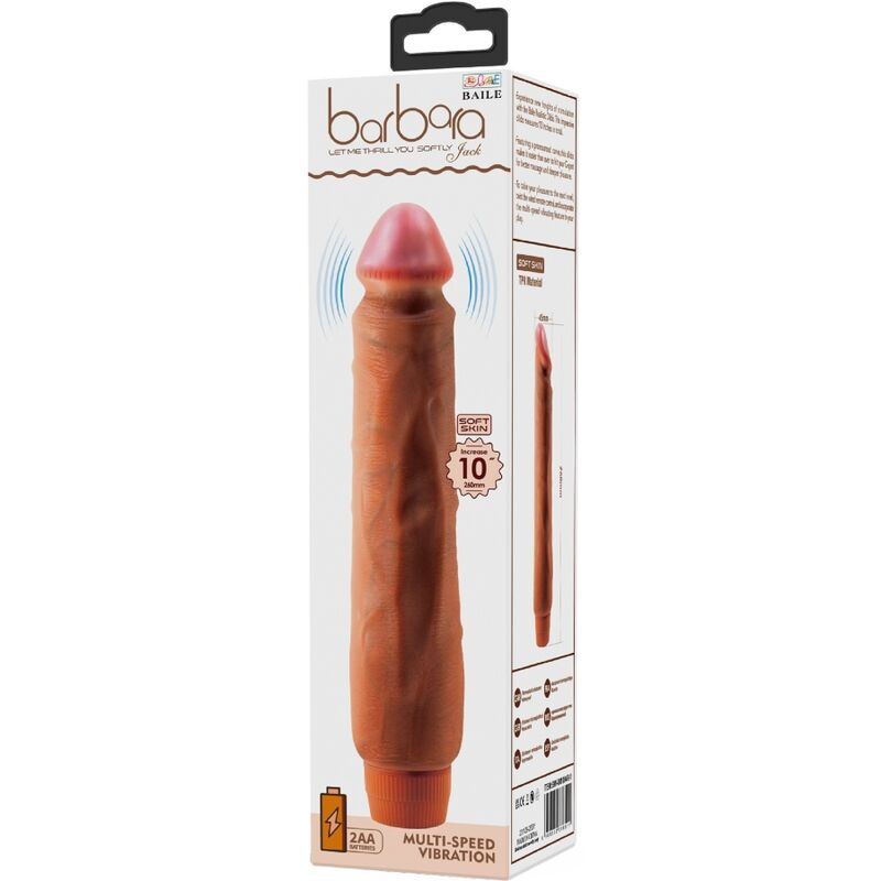 Baile - Jack Realistic Vibrator 26 CM Mulatto — Brown TPR