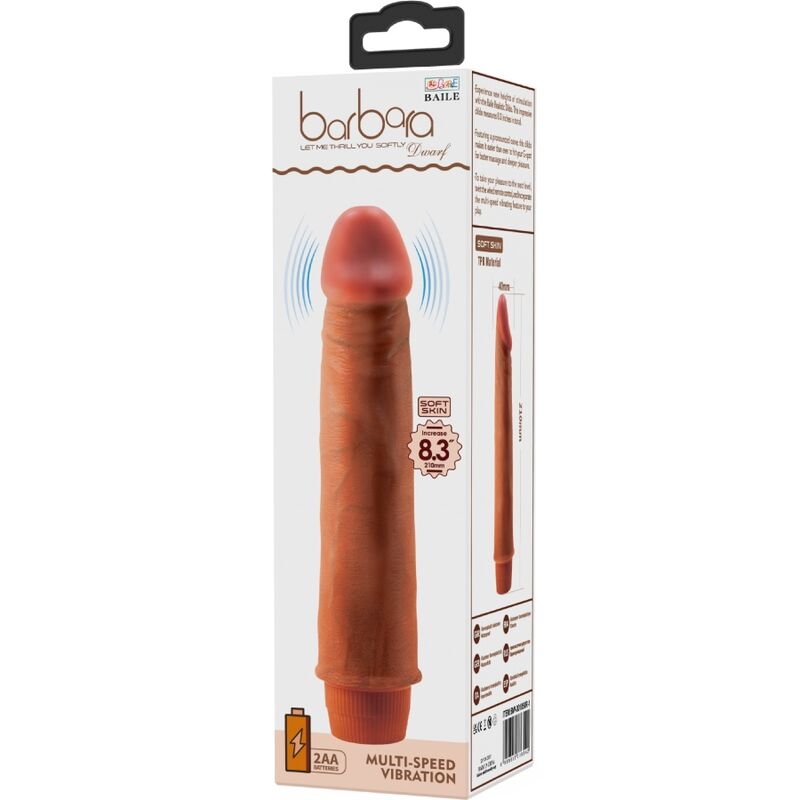 Baile - Dwarf Realistic Vibrator 21 CM Mulatto — Brown TPR