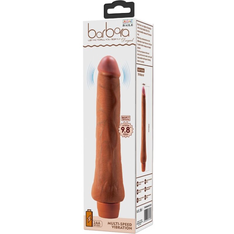 Baile - Dryad Realistic Vibrator 25 CM Mulatto — Brown TPR