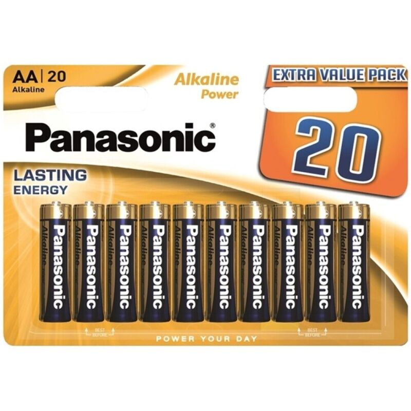 Panasonic Bronze Alkaline AA LR6 Batterien, 20er-Pack