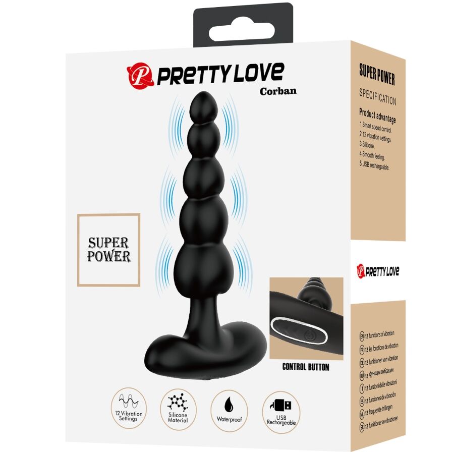 Corban Anal Vibrator 10 Vibrations Black — Black
