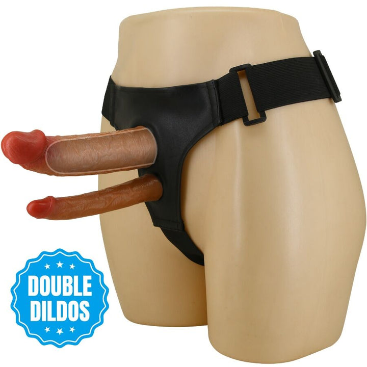 PRETTY LOVE - KEAVEN HARNESS BRIEFS UNIVERSAL &amp; COMFORTABLE DOUBLE DILDO