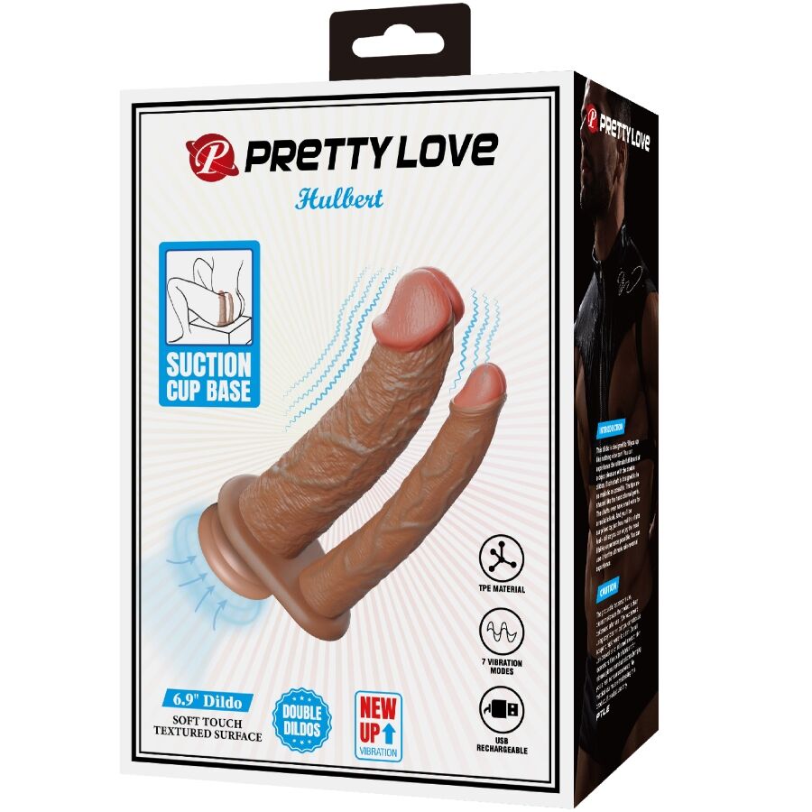 Pretty Love Hulbert Double Dildo Vibrator — Flesh/TPE