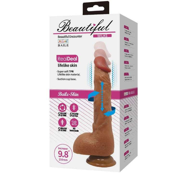 Baile - Beautiful Wilks 5 Setting Realistic Vibrator 25 CM — Brown TPR