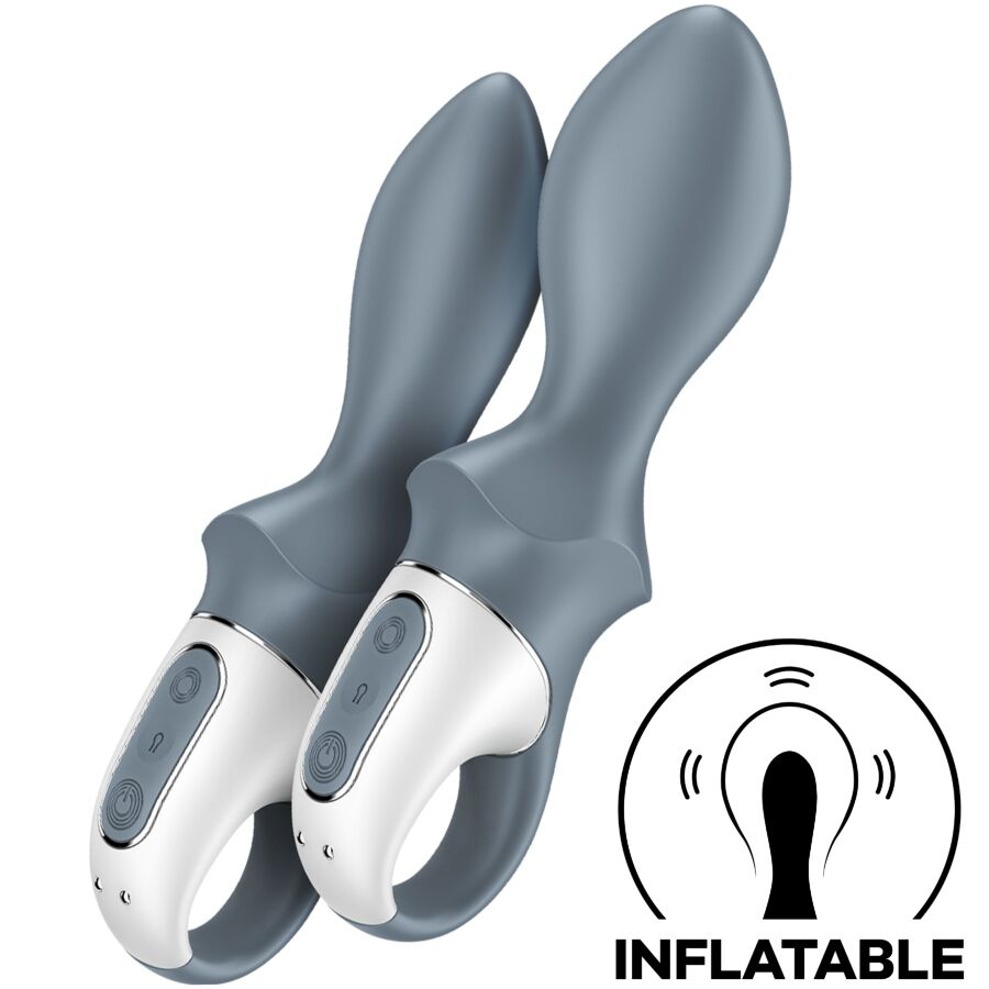Satisfyer Air - Pump Booty 1 Anal Inflatable Vibrator Grey — Grey silicone