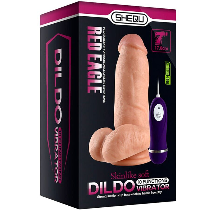 SHEQU - RED EAGLE VIBRATOR DILDO WITH REMOTE CONTROL 17 CM